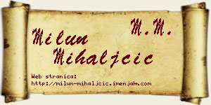 Milun Mihaljčić vizit kartica